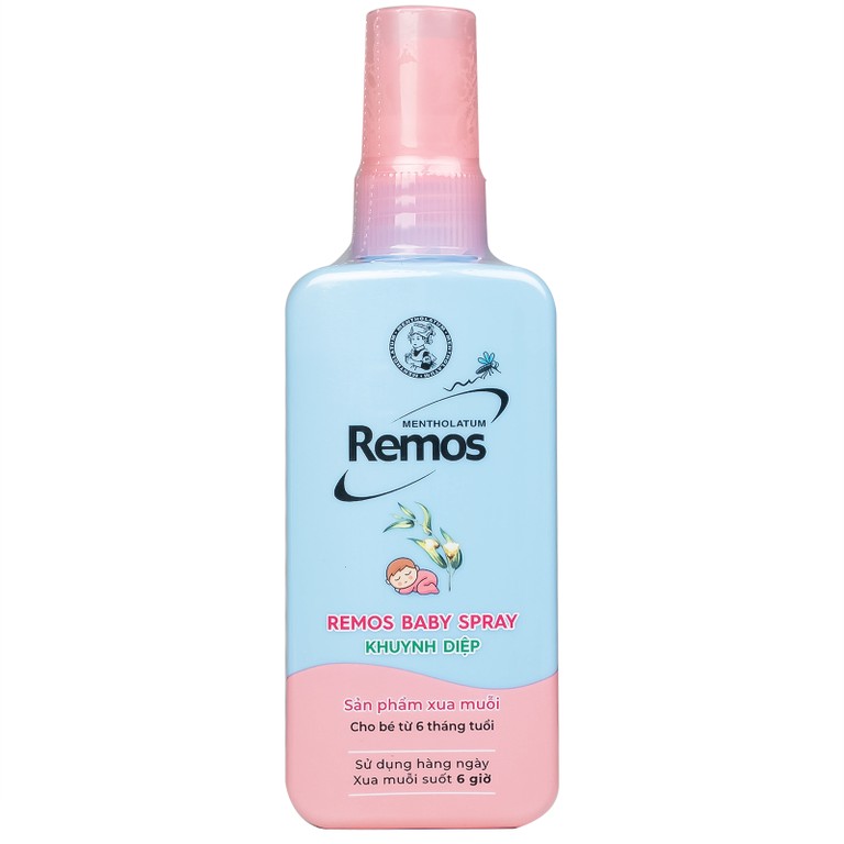Xịt xua muỗi Remos hương Khuynh Diệp xua muỗi suốt 6 giờ cho bé từ 6 tháng tuổi (70ml)