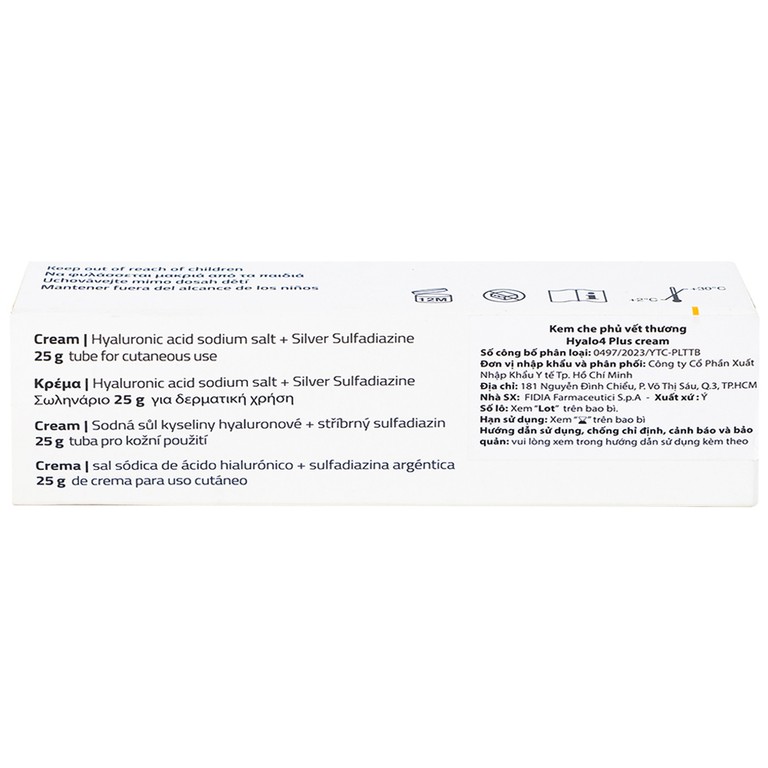 Kem che phủ vết thương Hyalo4 Plus cream hỗ trợ điều trị các tổn thương da (25g)