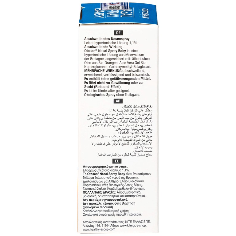 Xịt mũi Otosan Nasal Spray Baby 20ml hỗ trợ viêm mũi do virus, vi khuẩn, dị ứng