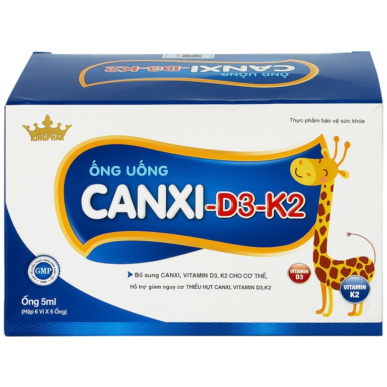 Siro ống uống Canxi-D3-K2 5ml Kingphar bổ sung canxi & vitamin D3 cho cơ thể (6 vỉ x 5 ống)