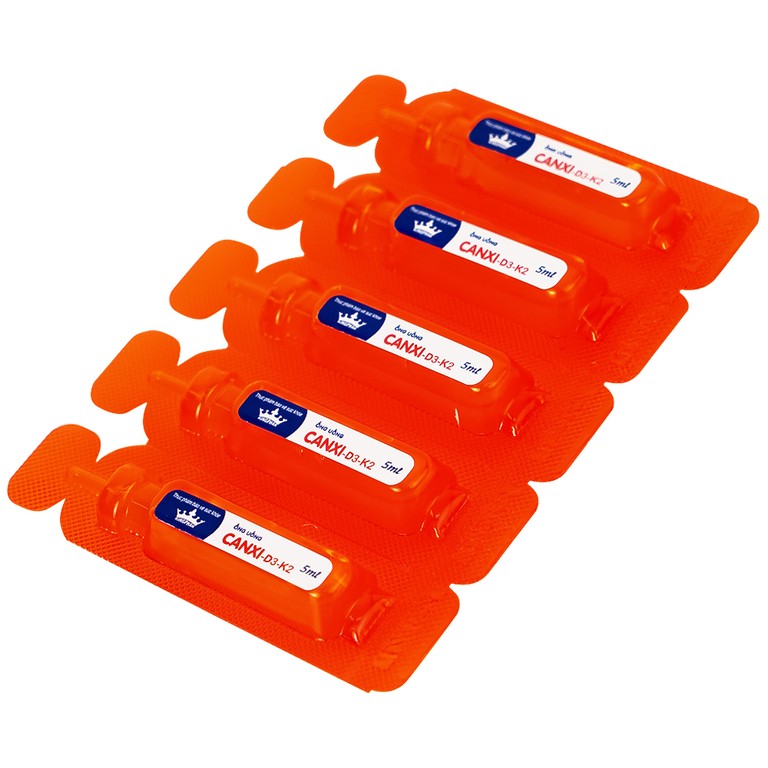 Siro ống uống Canxi-D3-K2 5ml Kingphar bổ sung canxi & vitamin D3 cho cơ thể (6 vỉ x 5 ống)