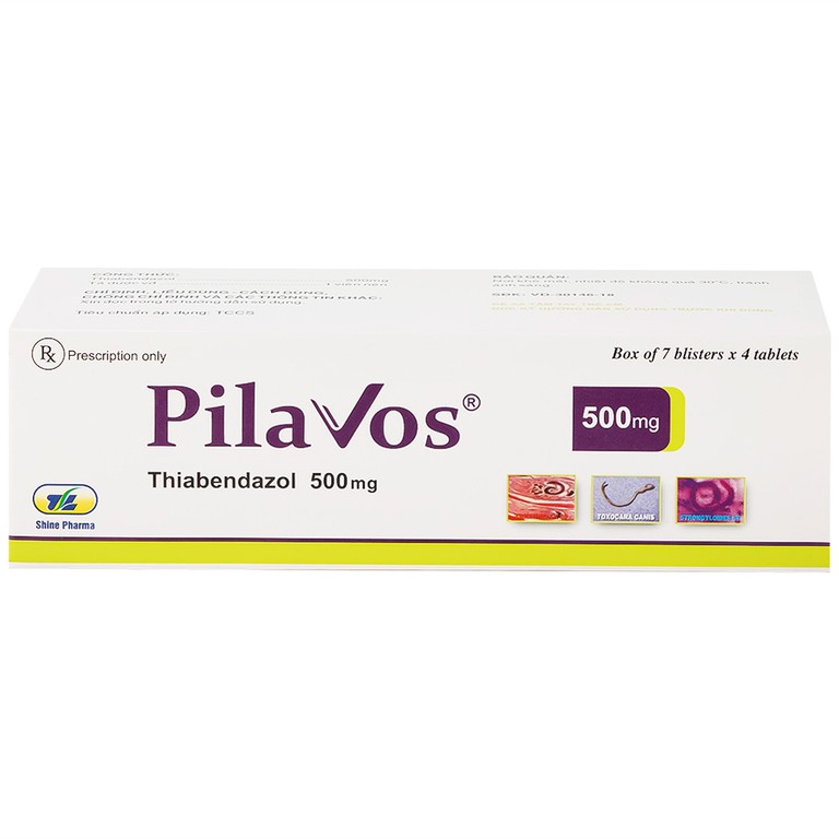 Thuốc Pilavos 500mg Usarichpharm điều trị bệnh giun lươn, ấu trùng giun di chuyển dưới da (7 vỉ x 4 viên)