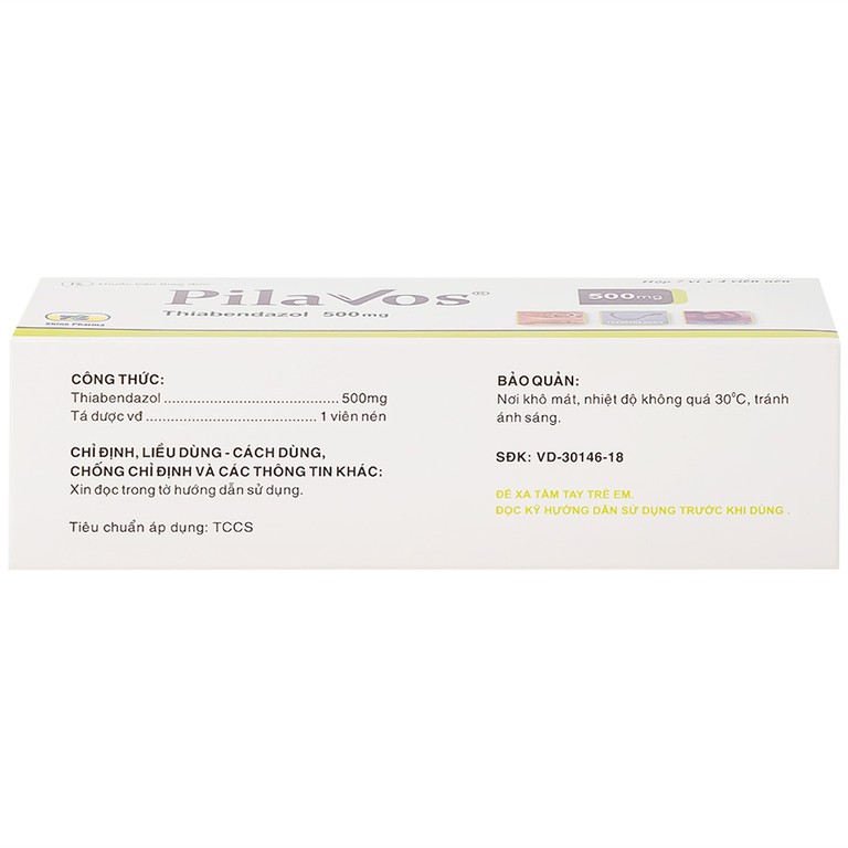 Thuốc Pilavos 500mg Usarichpharm điều trị bệnh giun lươn, ấu trùng giun di chuyển dưới da (7 vỉ x 4 viên)