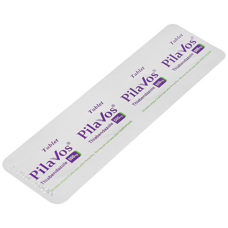 Thuốc Pilavos 500mg Usarichpharm điều trị bệnh giun lươn, ấu trùng giun di chuyển dưới da (7 vỉ x 4 viên)