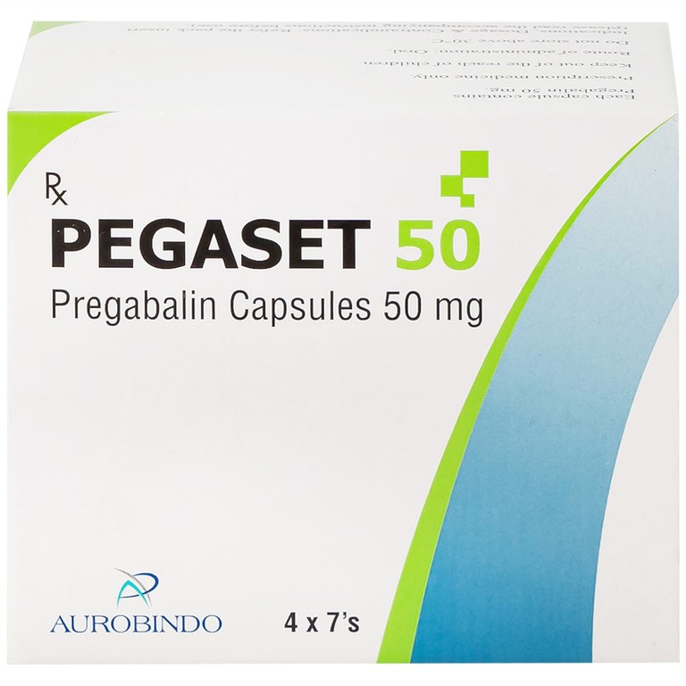Thuốc Pegaset 50 Aurobindo điều trị đau thần kinh, hỗ trợ động kinh cục bộ (4 vỉ x 7 viên)