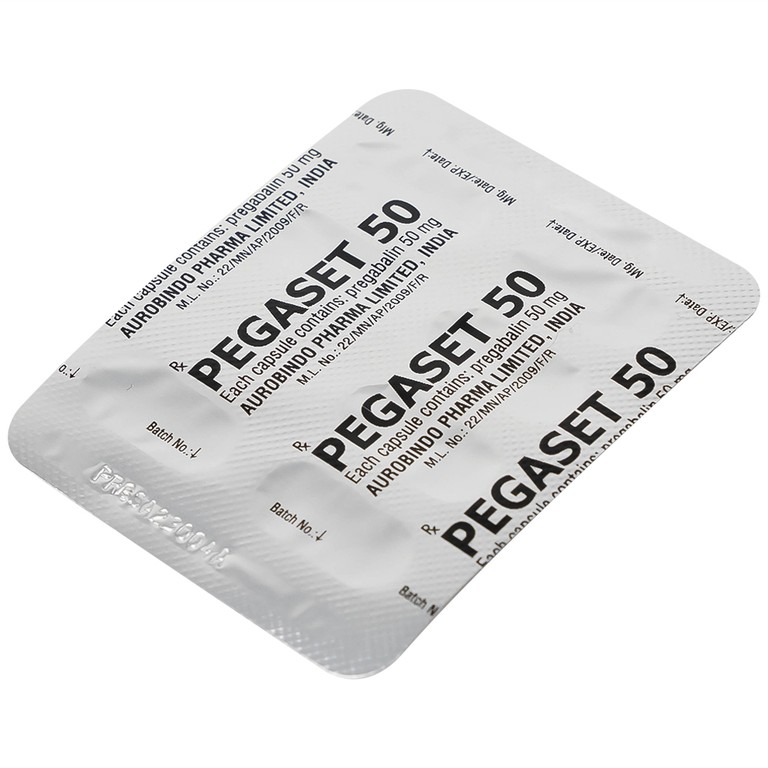Thuốc Pegaset 50 Aurobindo điều trị đau thần kinh, hỗ trợ động kinh cục bộ (4 vỉ x 7 viên)