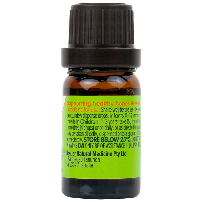 Siro Brauer Baby Kids D3+k2 High Potency MK-7 Drops bổ sung vitamin D3 và vitamin K2 (10ml)