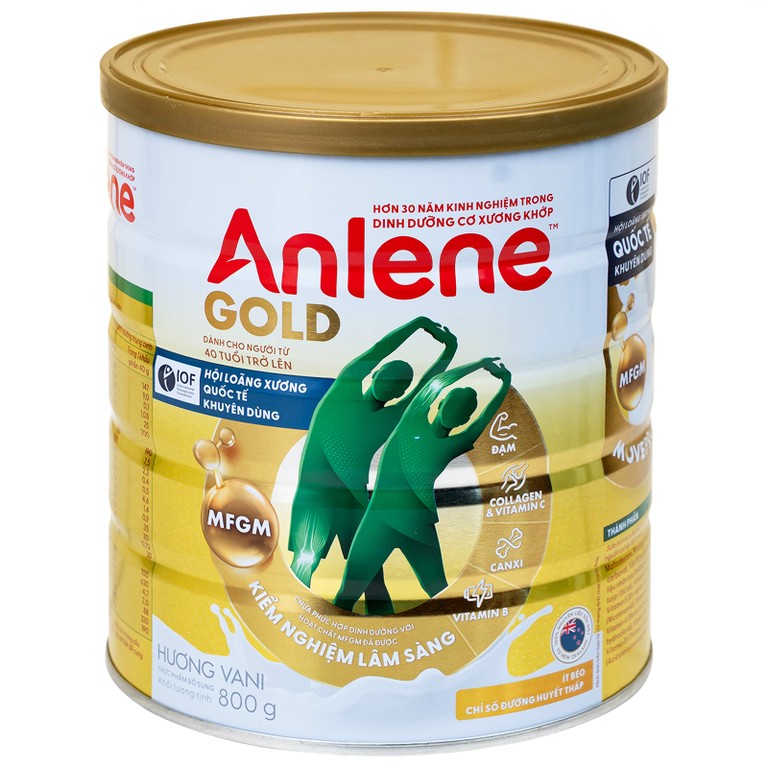 Sữa Anlene Gold 5X hương vani tăng cường sức khỏe cơ-xương-khớp dành cho người trên 40 tuổi (800g)