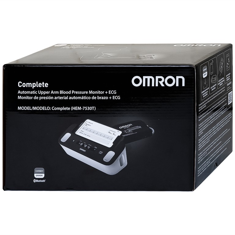 Máy đo huyết áp tự động và điện tâm đồ ECG Omron HEM-7530T cảnh báo rối loạn nhịp tim, đột quỵ