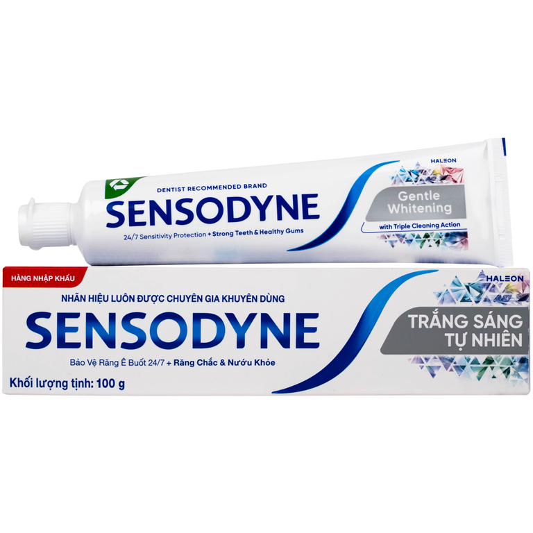 Kem đánh răng Sensodyne Gentle Whitening làm trắng răng tự nhiên, bảo vệ răng ê buốt mỗi ngày (100g)