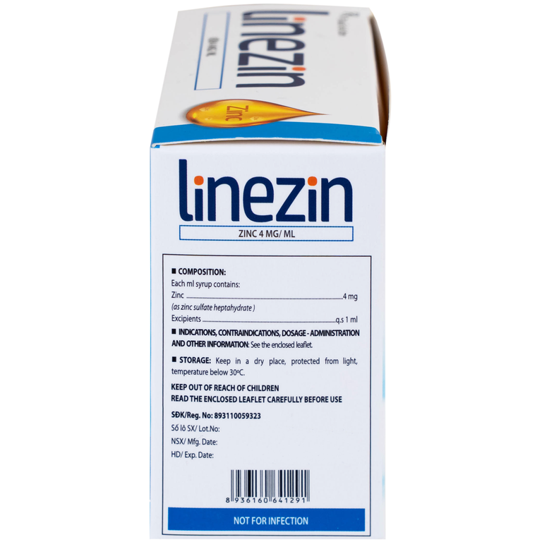 Thuốc Linezin 4mg/ml Hà Nam điều trị tình trạng thiếu kẽm (20 ống x 5ml)