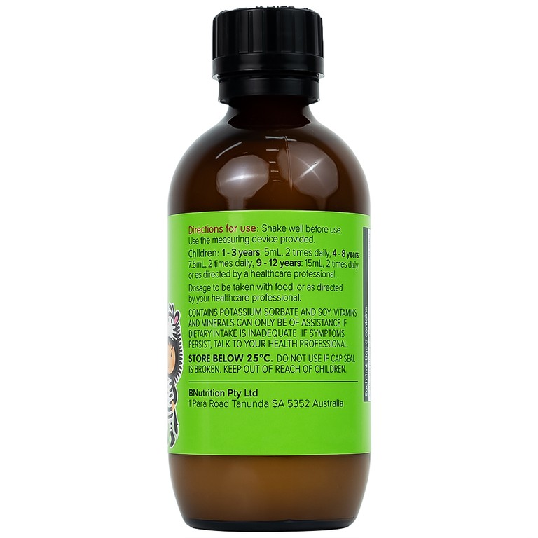 Siro Brauer Kids Liquid Calcium with Magnesium And Zinc hỗ trợ xương, răng phát triển chắc khỏe cho bé (200ml)