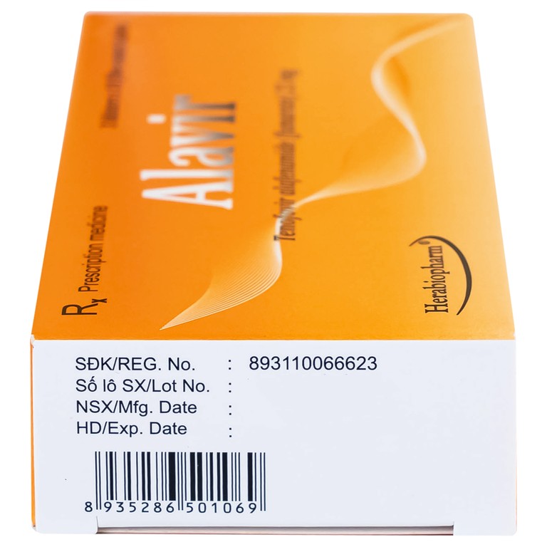 Thuốc Alavir Tenofovir alafenamide (Fumarate) 25mg Herabiopharm điều trị bệnh viêm gan B mạn tính (30 vỉ x 10 viên)