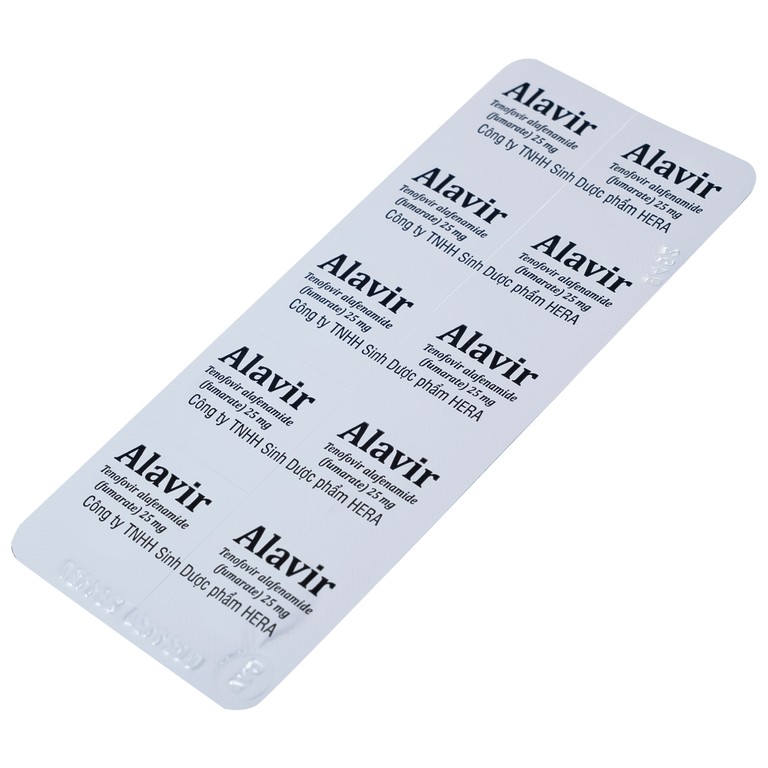Thuốc Alavir Tenofovir alafenamide (Fumarate) 25mg Herabiopharm điều trị bệnh viêm gan B mạn tính (30 vỉ x 10 viên)