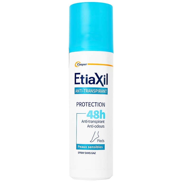 Xịt khử mùi Etiaxil Deodorant Anti Transpirant Protection 48h khử mùi hôi chân và cơ thể (100ml)