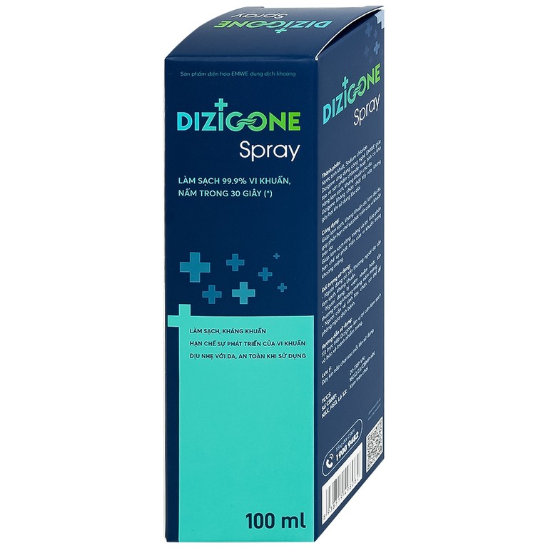 Xịt kháng khuẩn Dizigone Spray Terrapharm giúp kháng khuẩn, phục hồi tổn thương da (100ml)