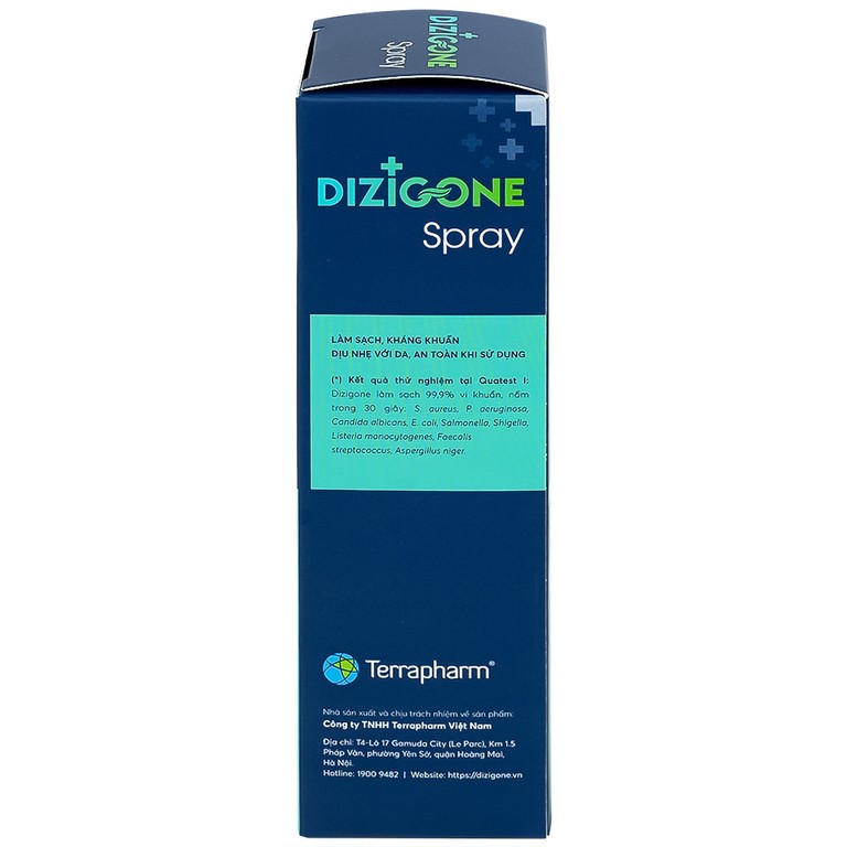 Xịt kháng khuẩn Dizigone Spray Terrapharm giúp kháng khuẩn, phục hồi tổn thương da (100ml)