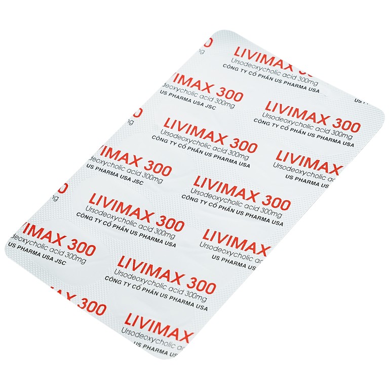 Thuốc Livimax 300 US Pharma điều trị xơ gan ứ mật nguyên phát (3 vỉ x 10 viên)