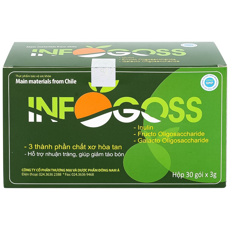 Bột hòa tan Infogoss 3g IAP chứa chất xơ hỗ trợ chống táo bón (30 gói)