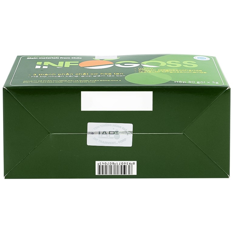 Bột hòa tan Infogoss 3g IAP chứa chất xơ hỗ trợ chống táo bón (30 gói)