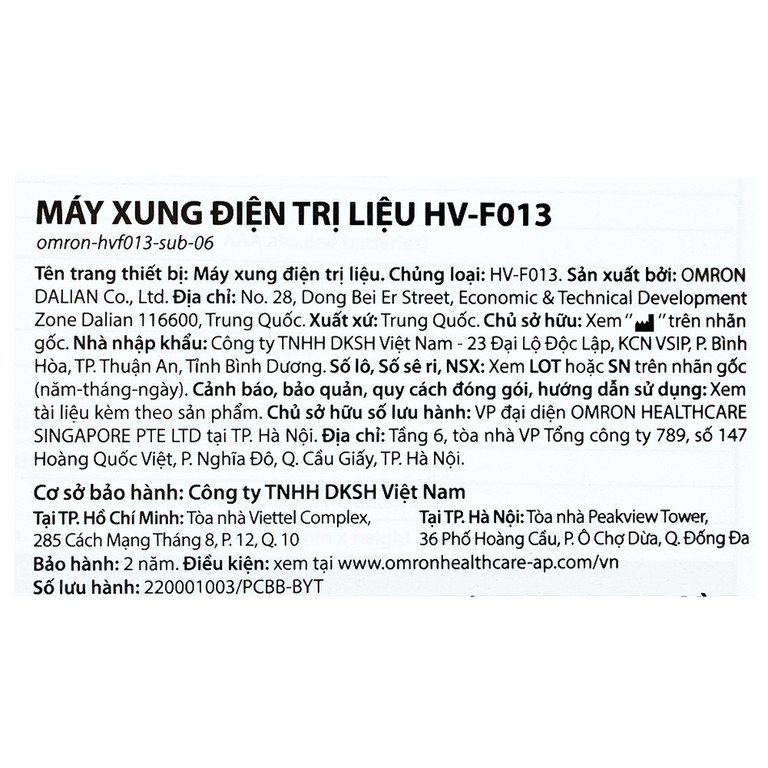 Máy xung điện trị liệu Omron HV-F013 giảm đau cơ và khớp 