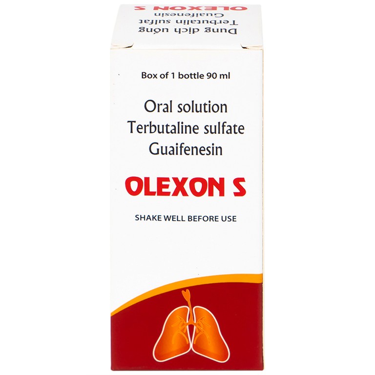 Dung dịch uống Terbutalin sulfat Guaifenesin OLEXON S Hà Nam điều trị ho có đờm, ho do hen phế quản (90ml)