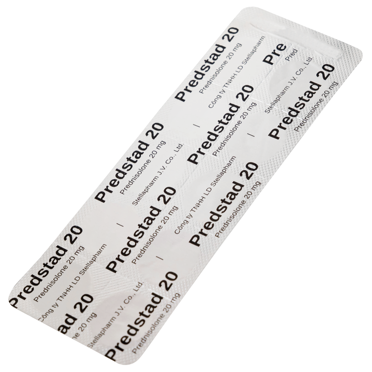 Thuốc Predstad 20mg Stella điều trị hoặc ức chế các rối loạn do viêm và dị ứng (2 vỉ x 10 viên) 
