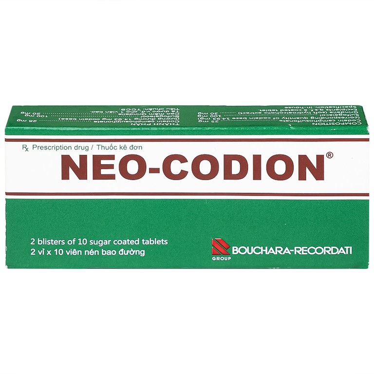 Viên nén Neo-Codion Bouchara điều trị triệu chứng ho khan (2 vỉ x 10 viên)