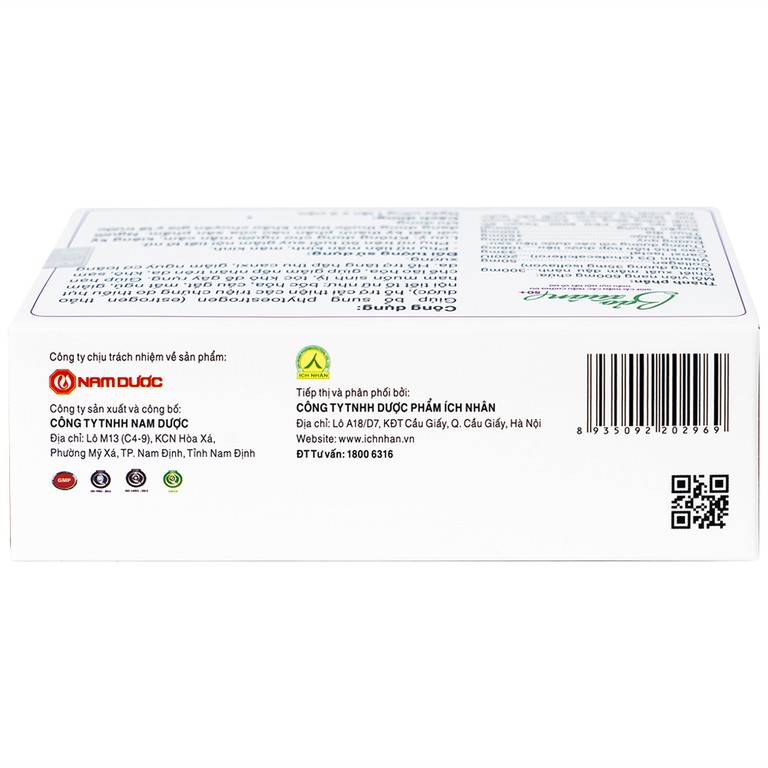 Viên uống Bảo Xuân Tuổi 50+ Nam Dược bổ sung và hỗ trợ cân bằng nội tiết tố nữ Estrogen (3 vỉ x 10 viên)