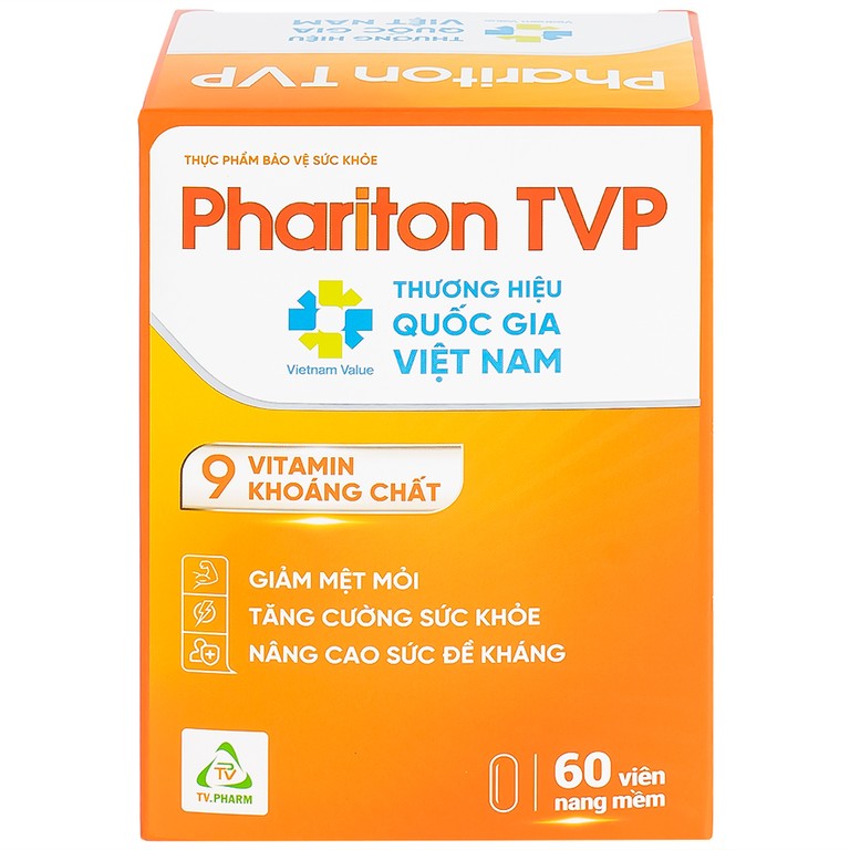 Viên uống Phariton TVPharma hỗ trỡ tăng cường sức khỏe, nâng cao sức đề kháng (12 vỉ x 5 viên)