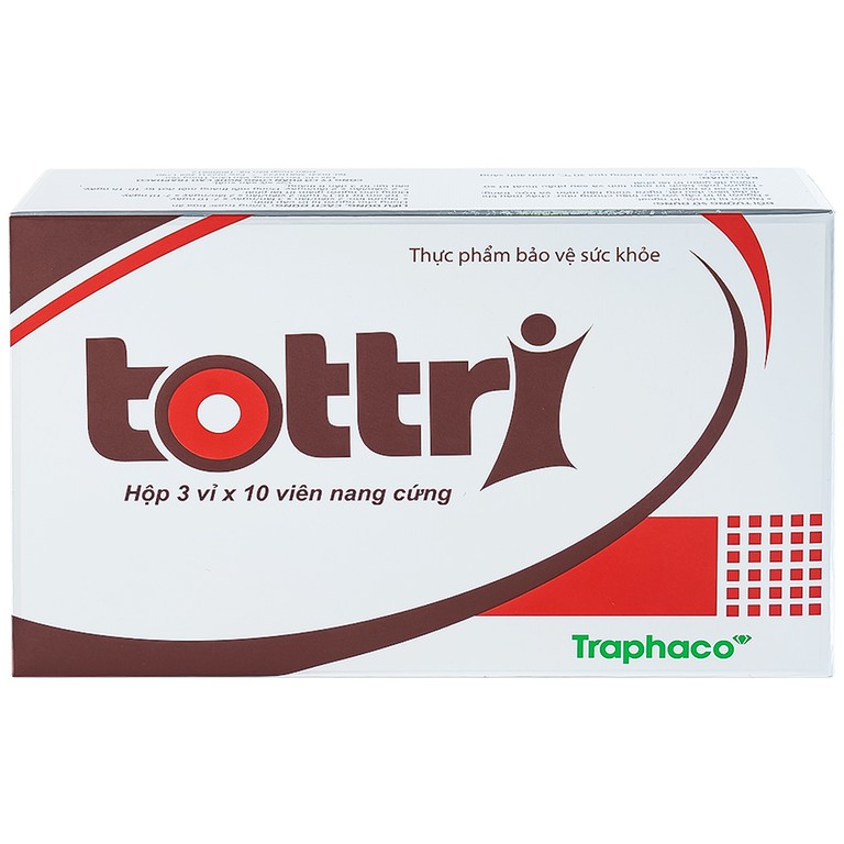 Viên uống Tottri Traphaco hỗ trợ làm co các búi trĩ (3 vỉ x 10 viên)