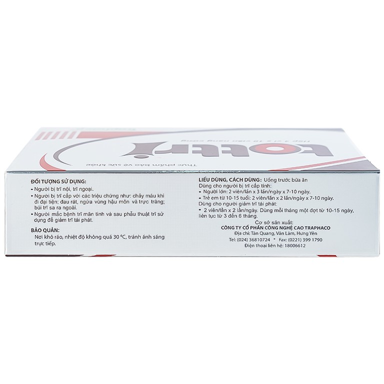 Viên uống Tottri Traphaco hỗ trợ làm co các búi trĩ (3 vỉ x 10 viên)