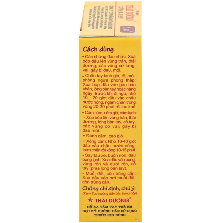 Dầu gừng Thái Dương điều trị đau đầu, đau lưng, đau dây thần kinh vai gáy (6ml)