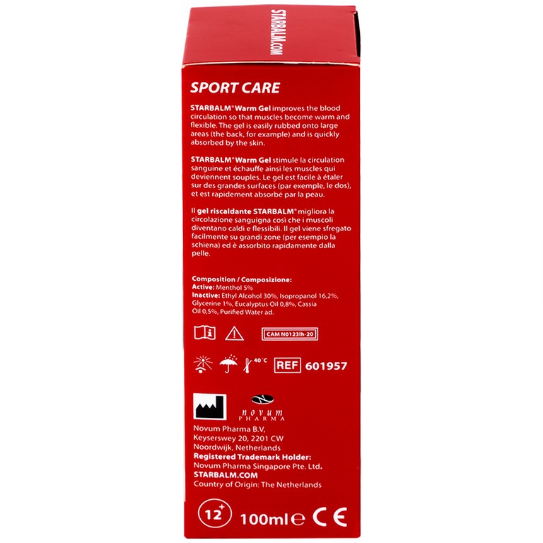 Gel làm nóng Starbalm Warm Gel thư giãn cơ, hạn chế chấn thương do vận động, mỏi cơ (100ml)