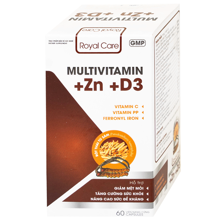 Viên uống Multivitamin +Zn +D3 Royal Care hỗ trợ tăng cường sức khỏe, nâng cao sức đề kháng (60 viên)