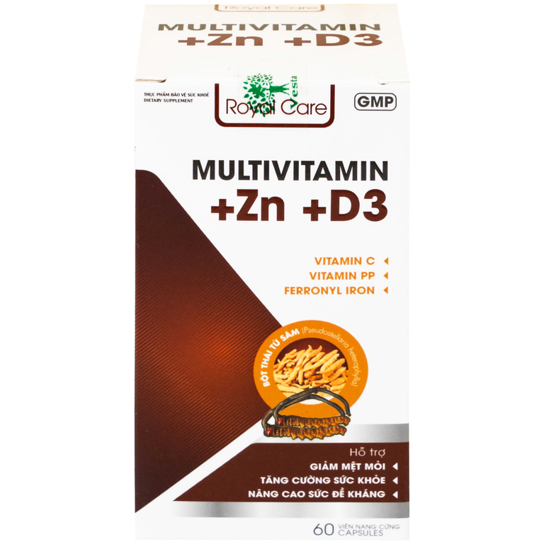Viên uống Multivitamin +Zn +D3 Royal Care hỗ trợ tăng cường sức khỏe, nâng cao sức đề kháng (60 viên)
