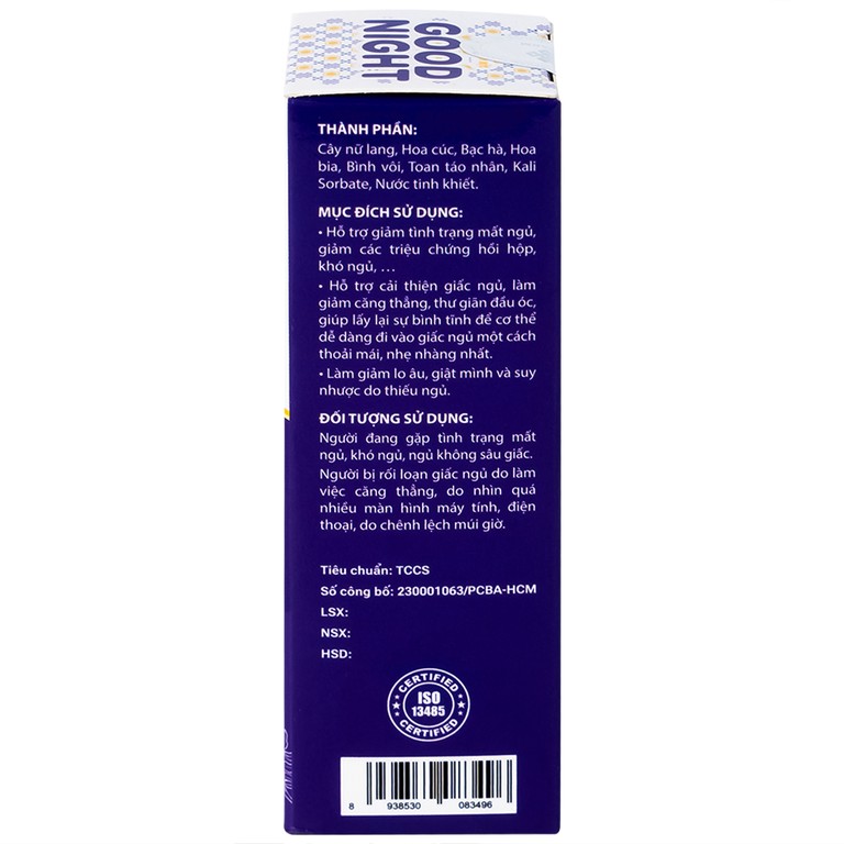 Dung dịch xịt Good Night hỗ trợ giảm tình trạng mất ngủ, khó ngủ (20ml)