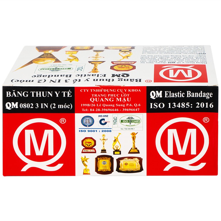 Băng thun 2 móc Minh Quang dùng để băng nén ép cầm máu, cố định khớp (12 cuộn)
