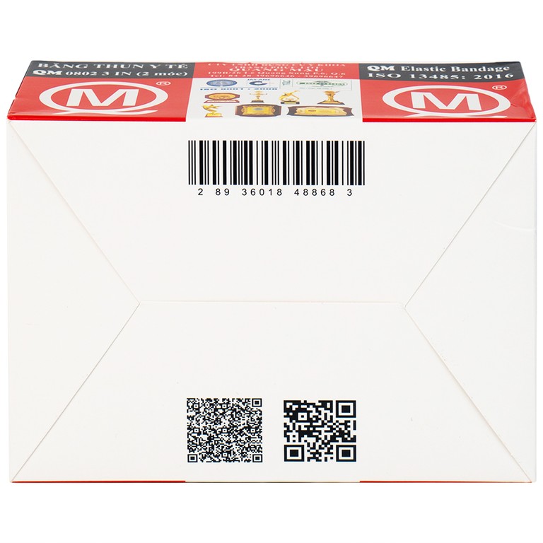 Băng thun 2 móc Minh Quang dùng để băng nén ép cầm máu, cố định khớp (12 cuộn)