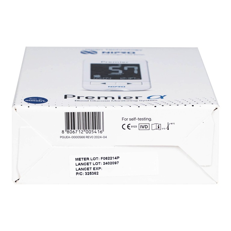 Máy đo đường huyết Nipro Premier Alpha giúp đo đường huyết một cách an toàn, nhanh chóng, chính xác