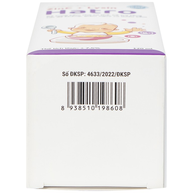 Siro ZinC + Lysin Hatro bổ sung kẽm, hỗ trợ tăng sức đề kháng cho trẻ (120ml)