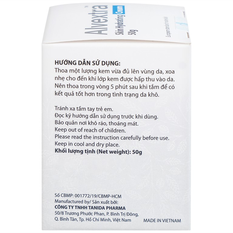 Kem bôi Alvextra Skin Hydrating Cream Tanida dưỡng ẩm dành cho da khô (50g)