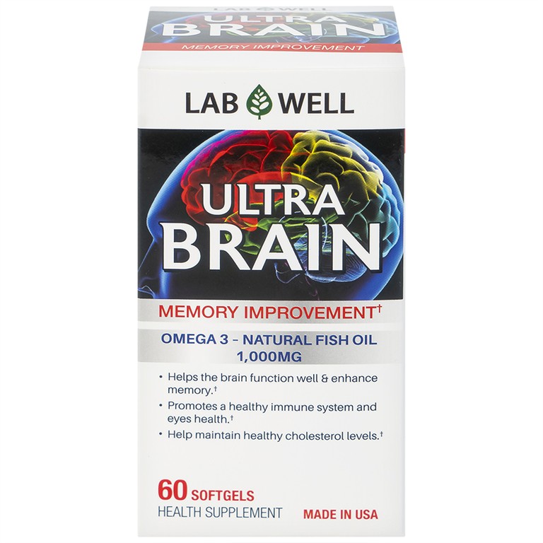 Viên uống Ultra Brain Lab Well hỗ trợ bổ sung DHA, EPA cho cơ thể (60 viên)