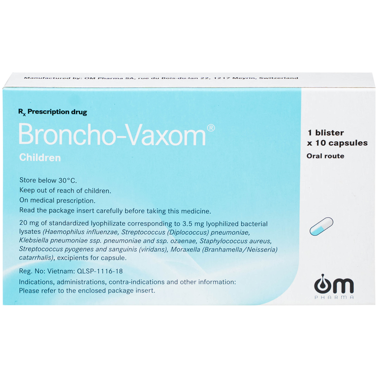 Thuốc Broncho-Vaxom điều trị nhiễm khuẩn đường hô hấp, tăng cường miễn dịch (10 viên)