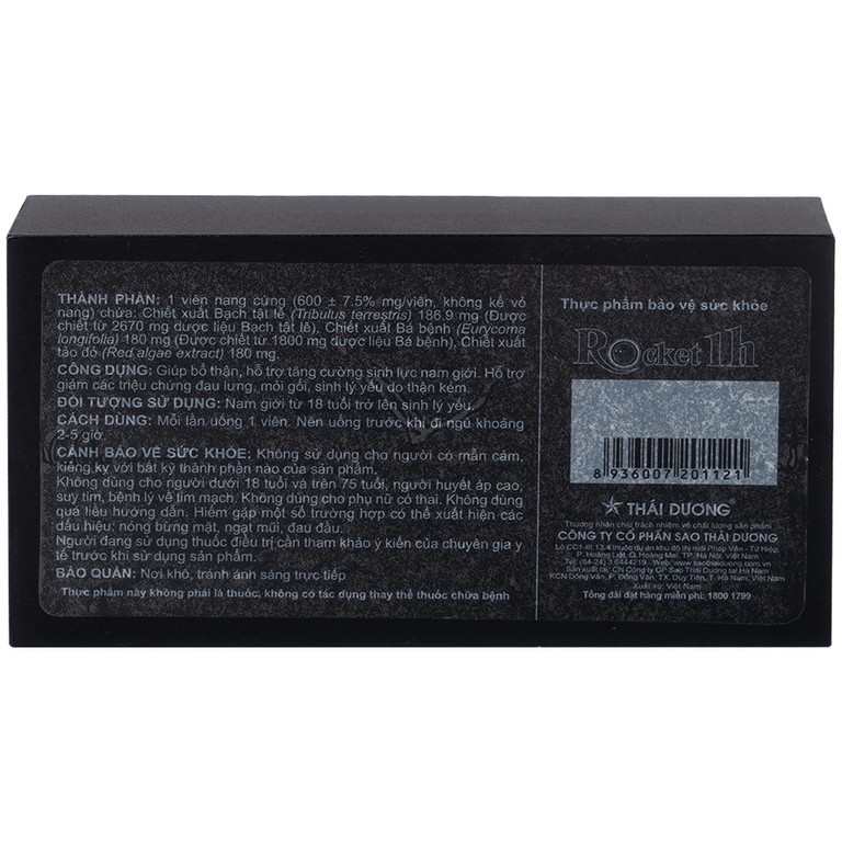 Viên uống Rocket 1h Thái Dương giúp bổ thận dương, tăng cường sinh lực (6 viên)