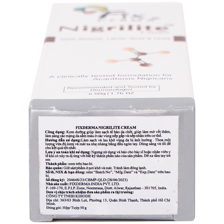 Kem bôi Fixderma Nigrilite làm mờ vết thâm cơ thể (50g)