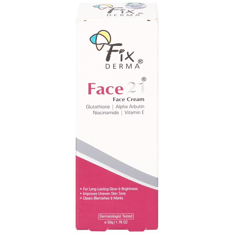 Kem dưỡng ẩm sáng da Fixderma Face21 Face Cream giúp dưỡng ẩm, làm sáng da (50g)