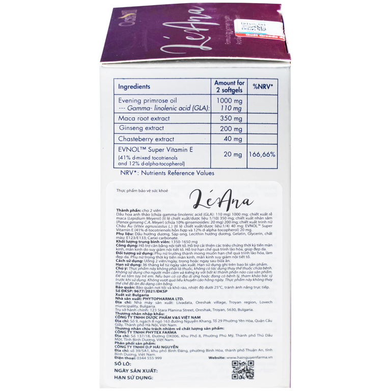 Viên uống LéAna Ocavill hỗ trợ cân bằng nội tiết tố (60 viên)