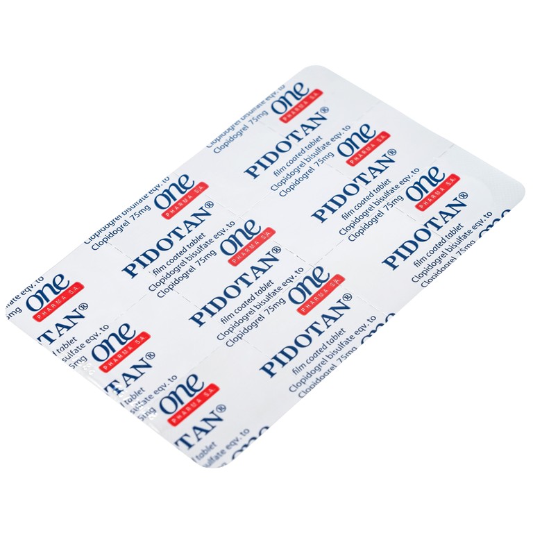 Thuốc Pidotan 75mg One Pharma phòng ngừa huyết khối động mạch và rung nhĩ (4 vỉ x 7 viên)