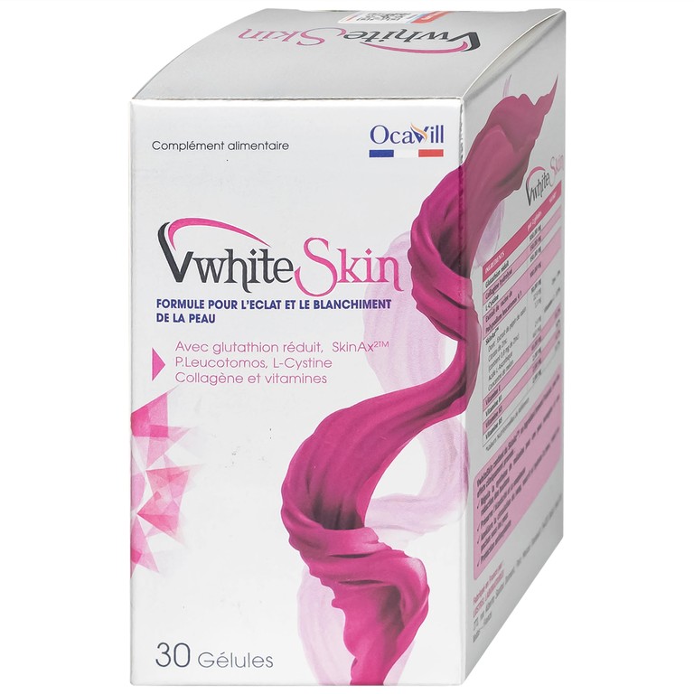 Thực phẩm bảo vệ sức khỏe VwhiteSkin hỗ trợ duy trì độ ẩm cho da, tăng độ đàn hồi cho da (30 viên)